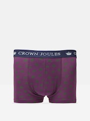 Joules Crown Joules Purple/Green Pack of Two Cotton Boxers - Image 3 of 4