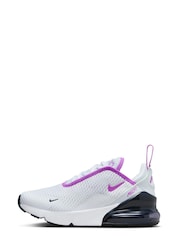 Nike White/Purple Air Max 270 Junior Trainers - Image 2 of 8