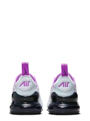 Nike White/Purple Air Max 270 Junior Trainers - Image 4 of 8