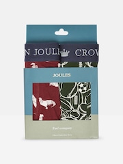 Joules Crown Joules Red/Green Pack of Two Cotton Boxers - Image 1 of 4