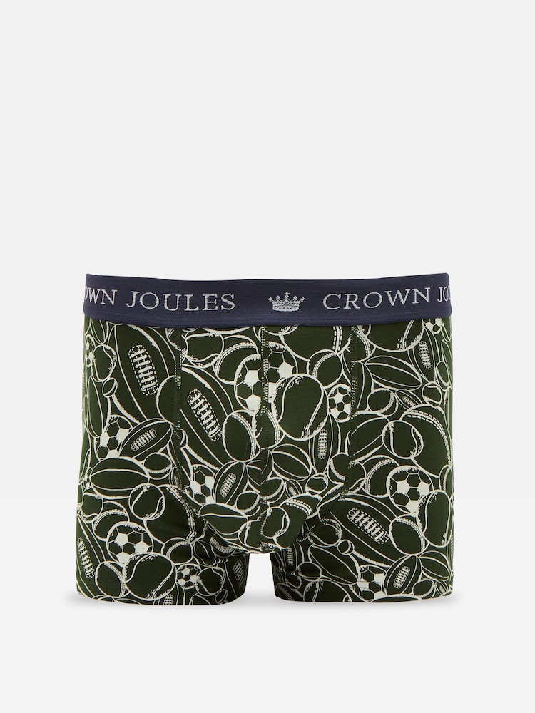 Joules Crown Joules Red/Green Pack of Two Cotton Boxers - Image 2 of 4