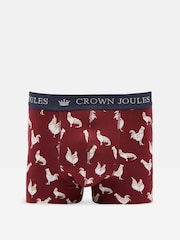 Joules Crown Joules Red/Green Pack of Two Cotton Boxers - Image 3 of 4