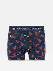 Navy/Punainen - Joules Crown Joules Pack of Two Cotton Bokserit - Kuva 3 / 4