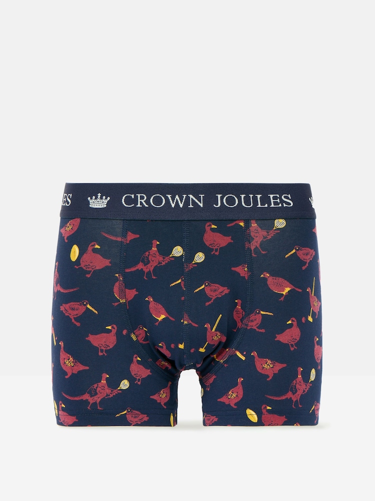 Joules Crown Joules Navy/Red Pack of Two Cotton Boxers - Image 3 of 4