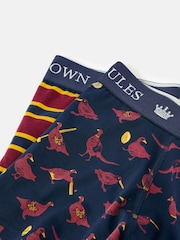 Navy/Punainen - Joules Crown Joules Pack of Two Cotton Bokserit - Kuva 4 / 4