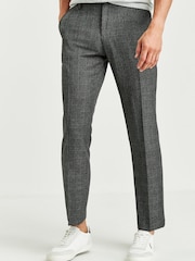 Charcoal Grey Check Smart Trousers - Image 1 of 3