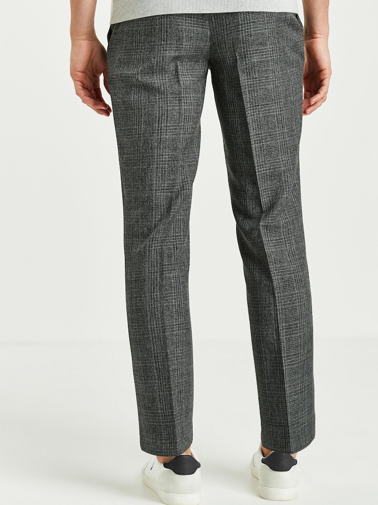 Charcoal Grey Check Smart Trousers - Image 2 of 3
