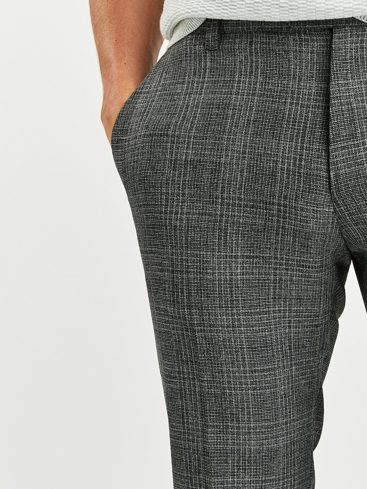 Charcoal Grey Check Smart Trousers - Image 3 of 3
