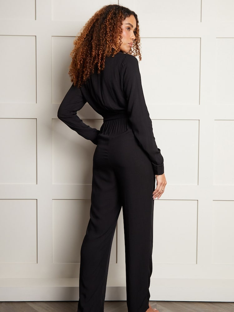 Threadbare Black Utility Cargo Jumpsuit - Image 2 of 4