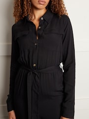 Threadbare Black Utility Cargo Jumpsuit - Image 4 of 4