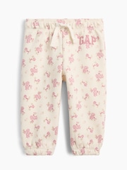 Gap Cream Floral Baby VintageSoft Logo Joggers (0-24mths) - Image 1 of 3
