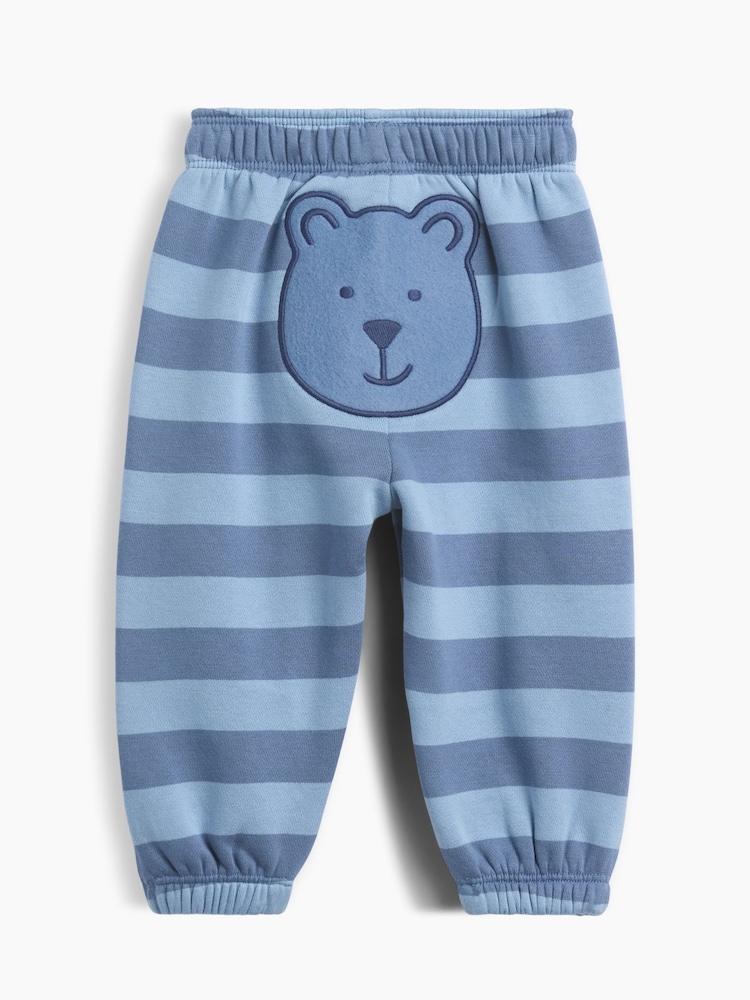 Gap Blue Stripe Baby VintageSoft Logo Joggers (0-24mths) - Image 2 of 2 Gap Blue Stripe Baby VintageSoft Logo Joggers (0-24mths) - Image 2 of 2