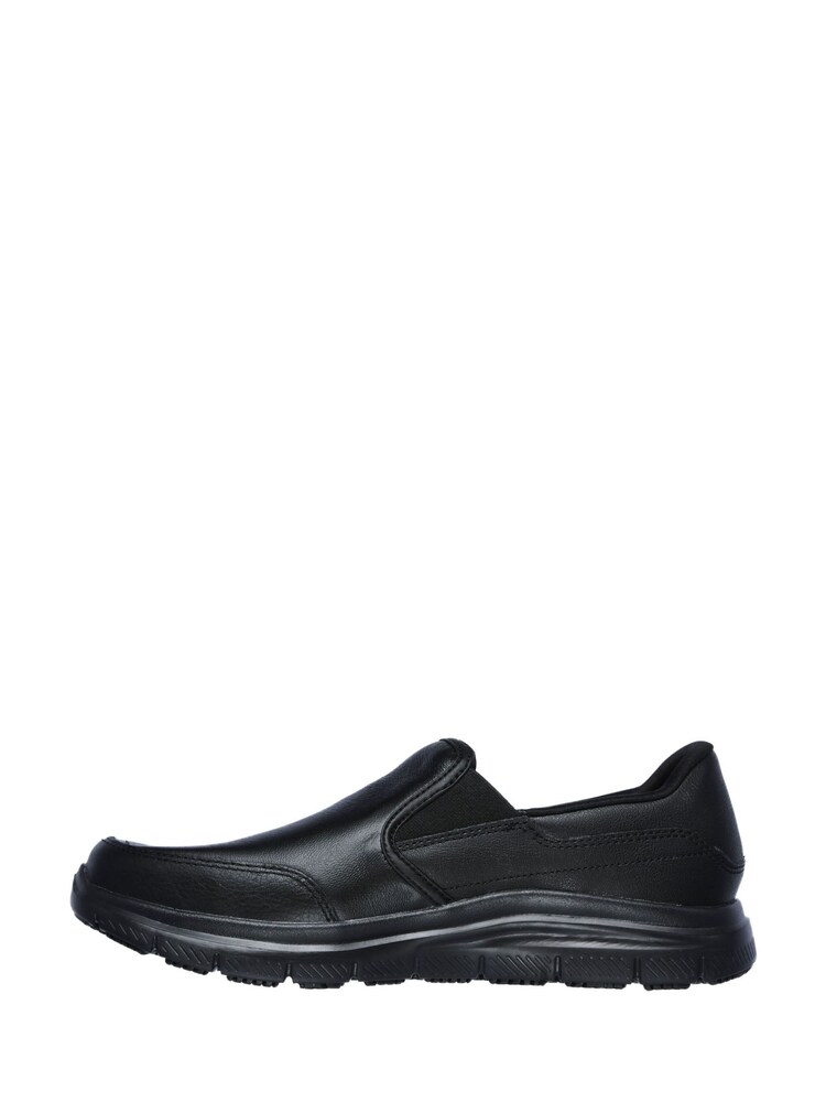Skechers Black Flex Advantage Bronwood Slip Resistant Wide Fit Mens Shoes - Image 2 of 5