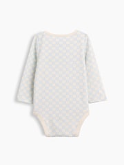 Gap Blue Chequerboard Logo Long Sleeve Bodysuit (0-24mths) - Image 2 of 3