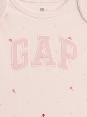 Gap Pink Apple Logo Long Sleeve Bodysuit (0-24mths) - Image 3 of 3