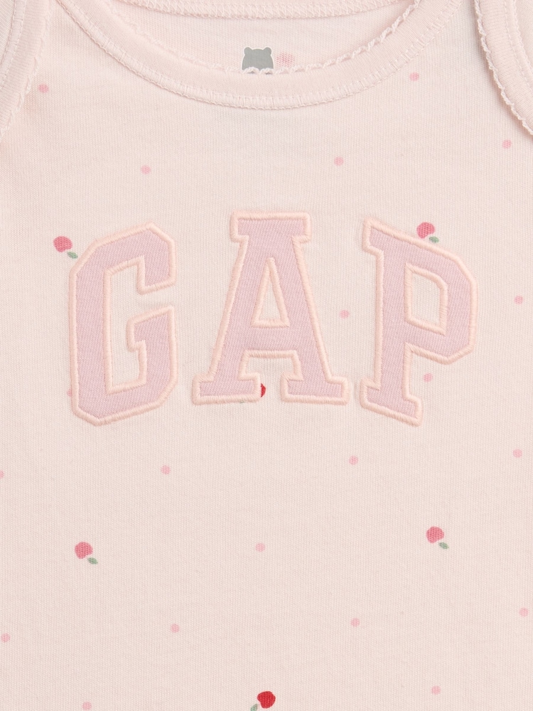 Gap Pink Apple Logo Long Sleeve Bodysuit (0-24mths) - Image 3 of 3