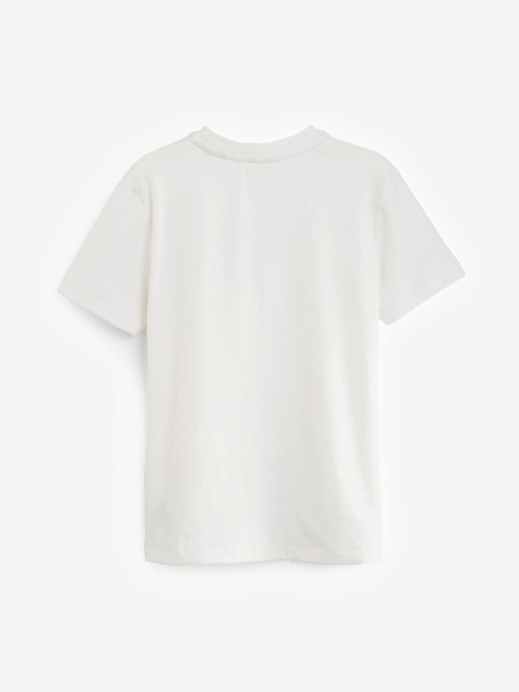 White Embroidery Textured Short Sleeve T-Shirt (3-16yrs) - Image 2 of 3 White Embroidery Textured Short Sleeve T-Shirt (3-16yrs) - Image 2 of 3