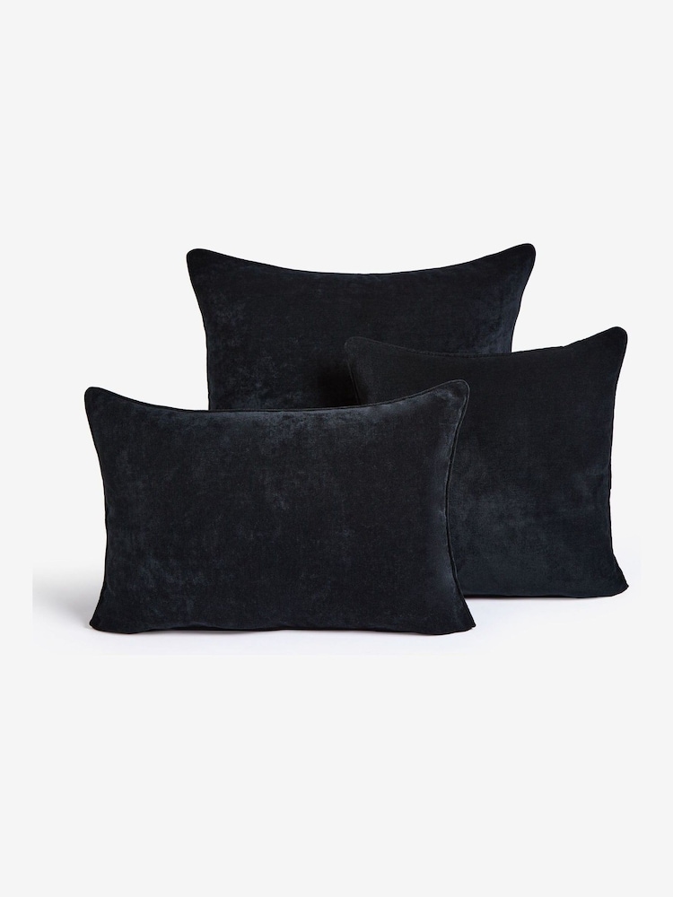 Black 45 x 45cm Soft Velour Cushion - Image 4 of 6