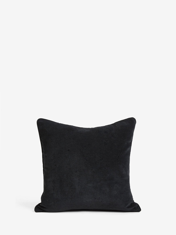 Black 45 x 45cm Soft Velour Cushion - Image 5 of 6