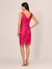 Adrianna Papell Pink Sequin Leaf Sheath Dress - Image 2 of 7