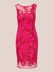 Adrianna Papell Pink Sequin Leaf Sheath Dress - Image 6 of 7