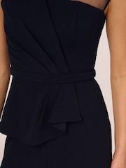 Adrianna Papell Blue Knit Crepe Jumpsuit - Image 5 of 6
