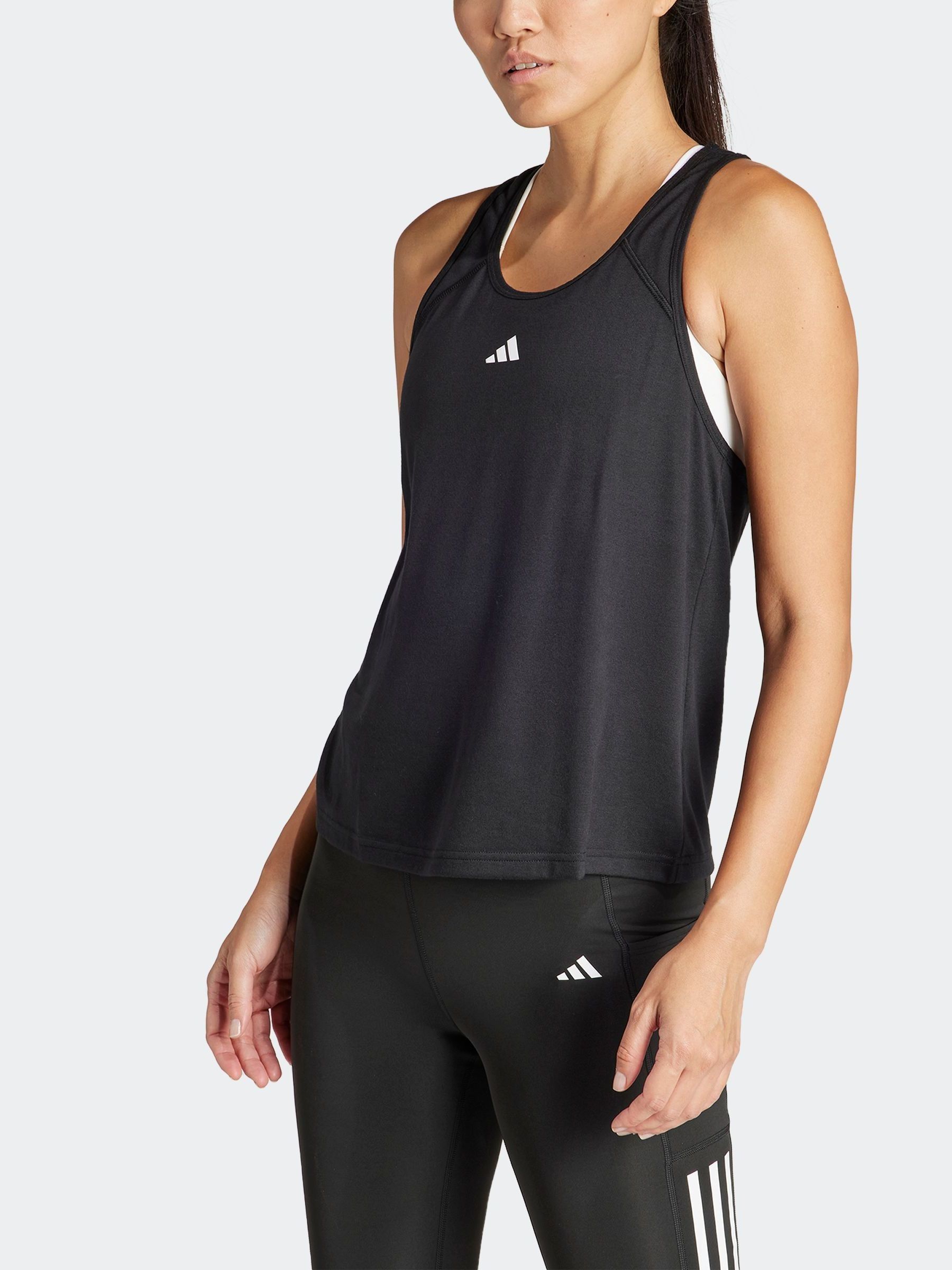 Buy adidas Black Train Essentials Minimal Branding Racerback Tank