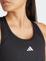 adidas Black Train Essentials Minimal Branding Racerback Tank Top - Image 6 of 7