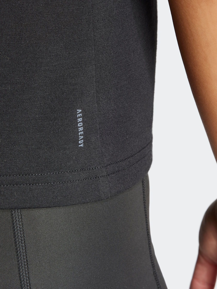 adidas Black Train Essentials Minimal Branding Racerback Tank Top - Image 7 of 7