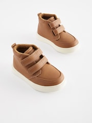Tan Brown/White Wide Fit (G) Warm Lined Touch Fastening Boots - Image 1 of 5
