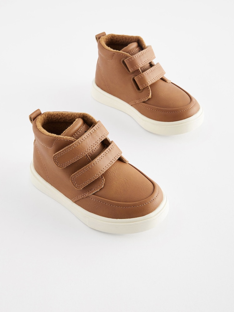 Tan Brown/White Wide Fit (G) Warm Lined Touch Fastening Boots - Image 1 of 5