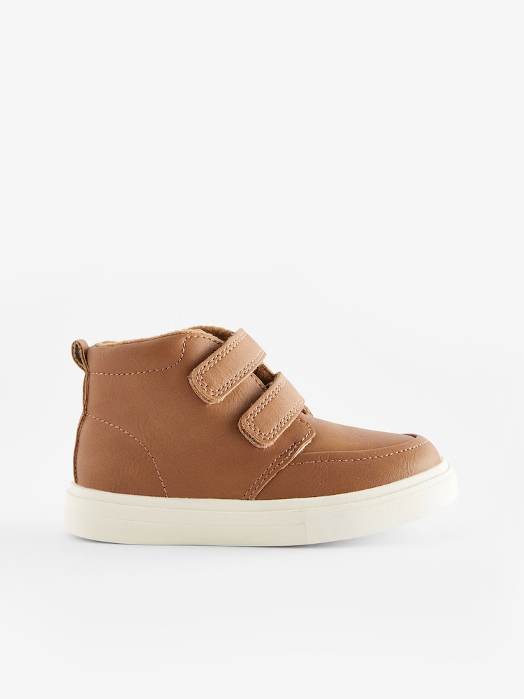 Tan Brown/White Wide Fit (G) Warm Lined Touch Fastening Boots - Image 2 of 5