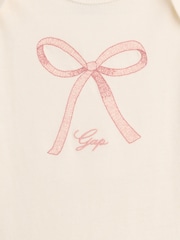 Gap Pink Bow Logo Long Sleeve Bodysuit (0-24mths) - Image 3 of 3