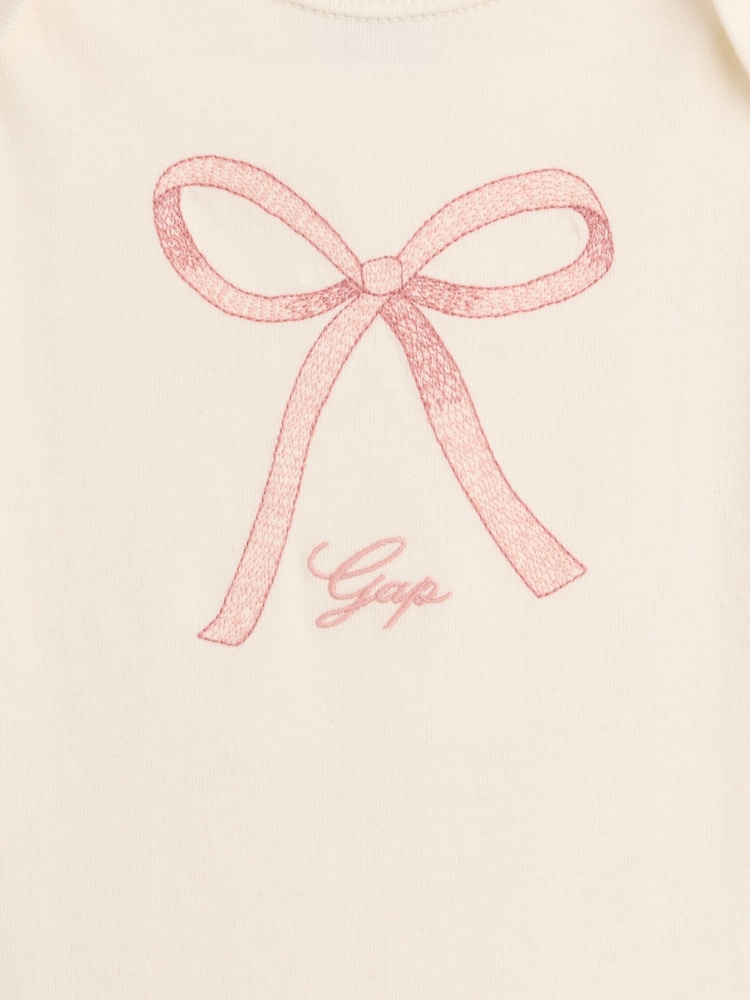 Gap Pink Bow Logo Long Sleeve Bodysuit (0-24mths) - Image 3 of 3 Gap Pink Bow Logo Long Sleeve Bodysuit (0-24mths) - Image 3 of 3