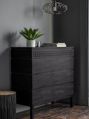 Gallery Home Black Boho Boutique 4 Drawer Chest - Image 1 of 3