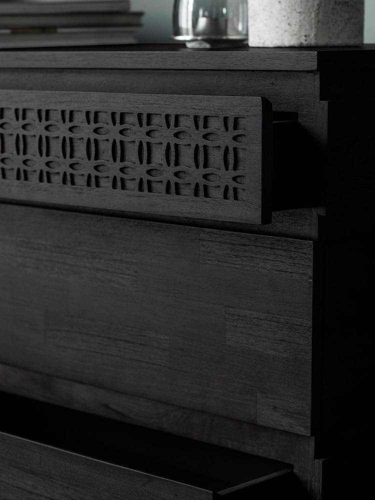 Gallery Home Black Boho Boutique 4 Drawer Chest - Image 2 of 3