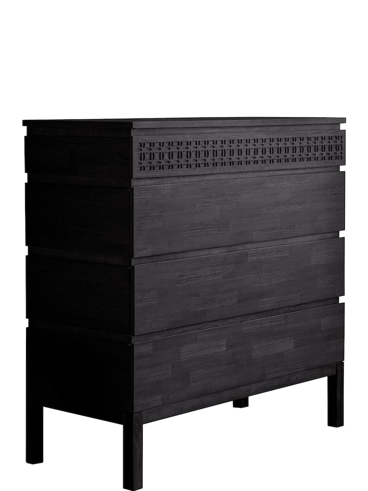 Gallery Home Black Boho Boutique 4 Drawer Chest - Image 3 of 3