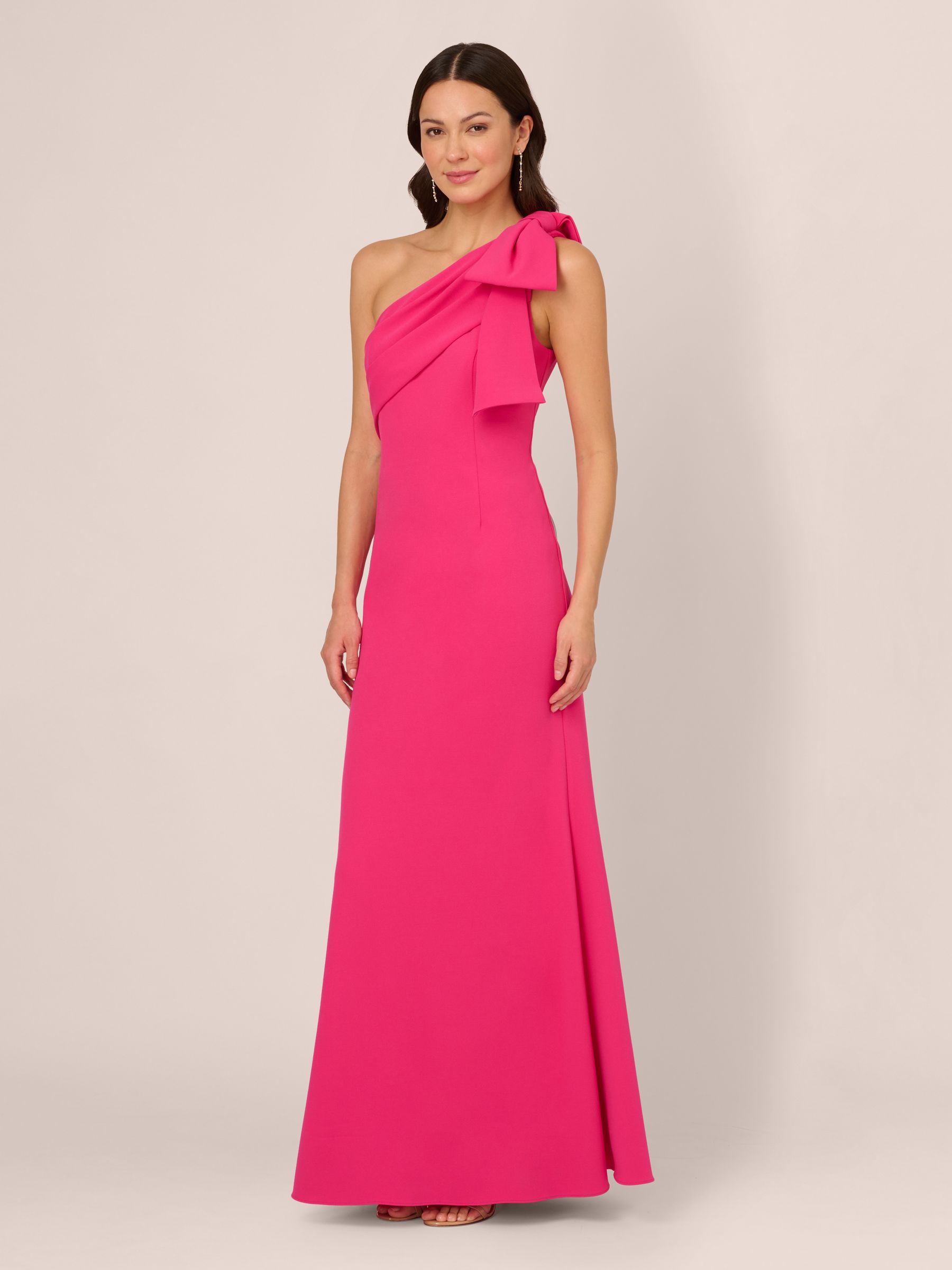 Buy Adrianna Papell Pink Stretch Crepe Long Dress from Next USA