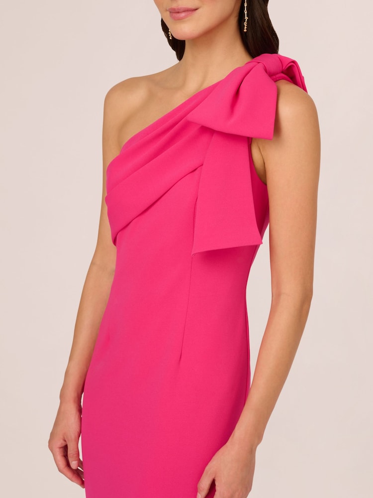 Adrianna Papell Pink Stretch Crepe Long Dress - Image 4 of 7