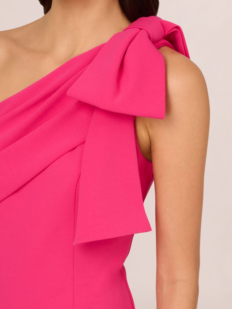 Adrianna Papell Pink Stretch Crepe Long Dress - Image 5 of 7