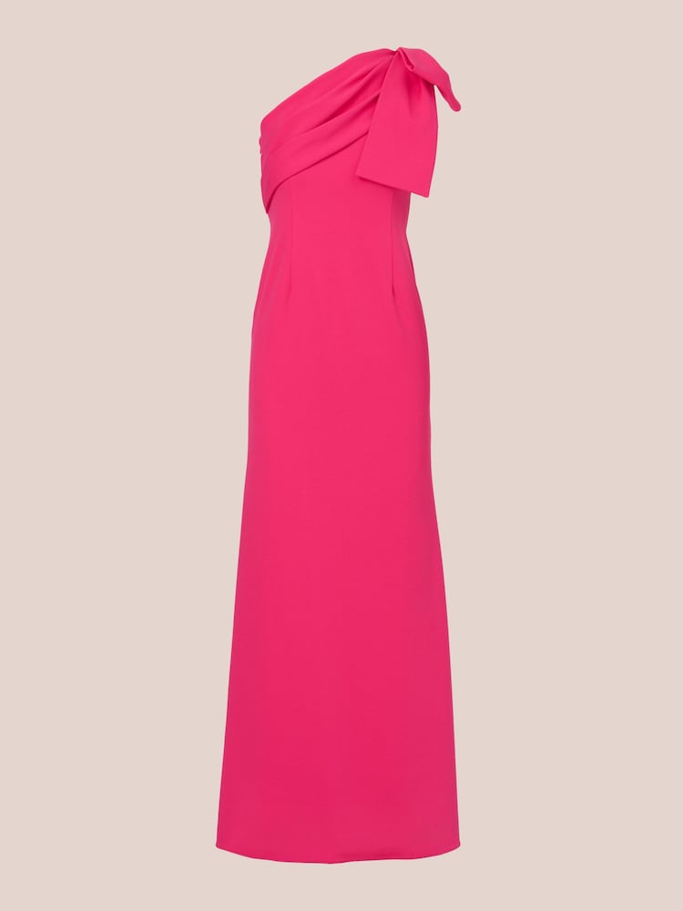Adrianna Papell Pink Stretch Crepe Long Dress - Image 6 of 7