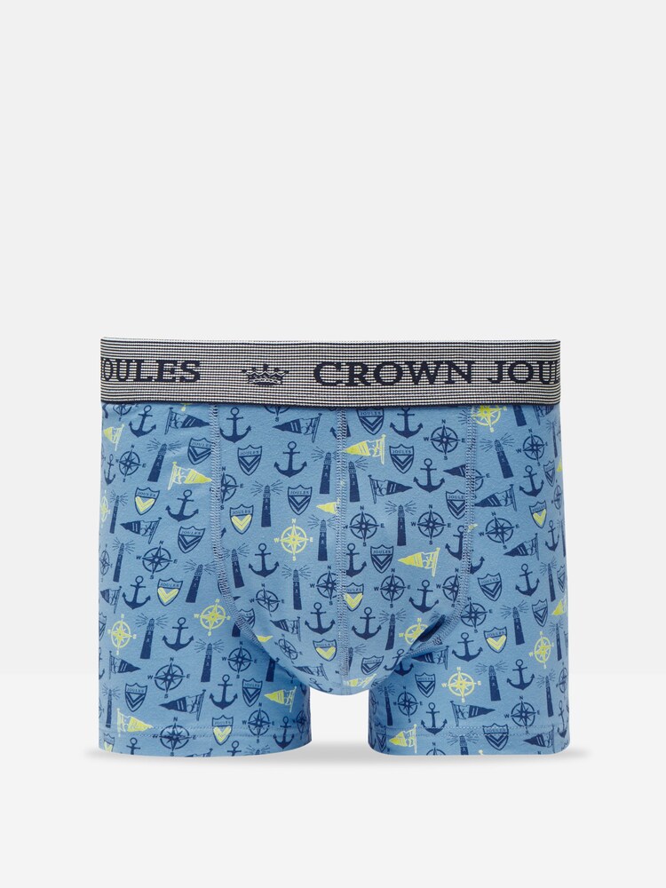 Joules Crown Blue Sail Cotton Boxer Briefs 2 Pack - Image 2 of 4