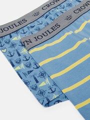 Joules Crown Blue Sail Cotton Boxer Briefs 2 Pack - Image 4 of 4