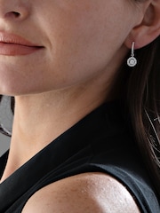 Beaverbrooks Cubic Zirconia Halo Drop Earrings - Image 1 of 5