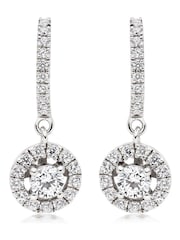 Beaverbrooks Cubic Zirconia Halo Drop Earrings - Image 3 of 5