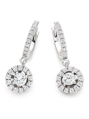 Beaverbrooks Cubic Zirconia Halo Drop Earrings - Image 4 of 5