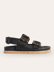 Boden Black Chunky Flat Buckled Sandals - Image 2 of 5