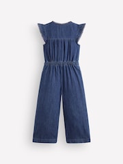 Boden Blue Flutter Sleeve Denim Jumpsuit - Image 2 of 5