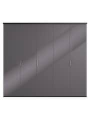 Wiemann Peyton Graphite Glass Semi Fitted 5 Door Wardrobe - Image 2 of 6