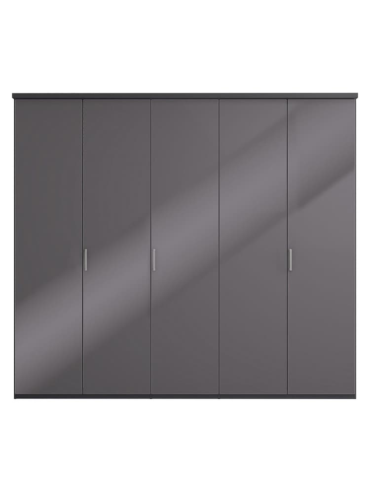 Wiemann Peyton Graphite Glass Semi Fitted 5 Door Wardrobe - Image 2 of 6